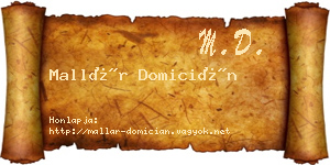 Mallár Domicián névjegykártya